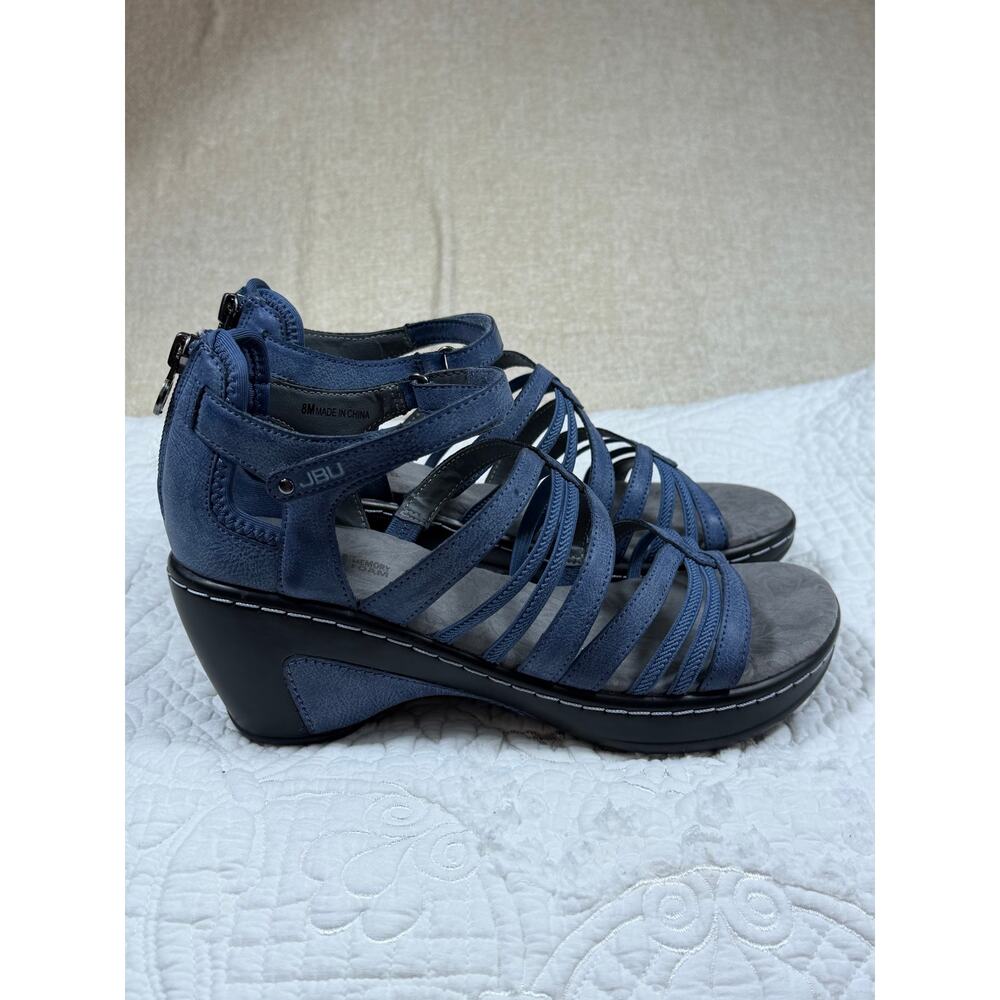 JBU by Jambu Women's 8M Blue Rosaline Strappy Comfort Wedge Sandals Casual Shoes - Picture 9 of 13